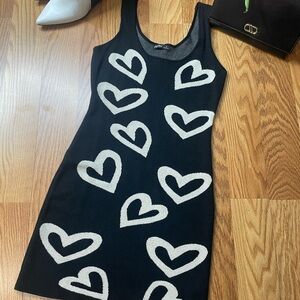 Masters‎ Medium Black Bodycon Mini Sleeveless Sweater Dress with Scoop Neck